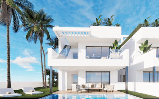 Nowy ekskluzywny bungalow z prywatnym solarium i widokiem na morze w Finestrat, Benidorm