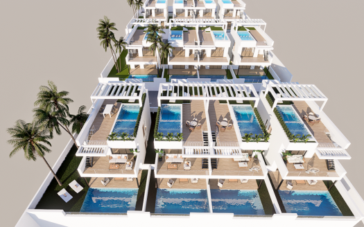 Nowy ekskluzywny bungalow z prywatnym solarium i widokiem na morze w Finestrat, Benidorm