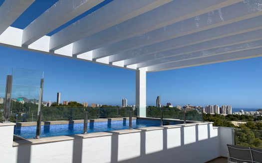 Nowy ekskluzywny bungalow z prywatnym solarium i widokiem na morze w Finestrat, Benidorm