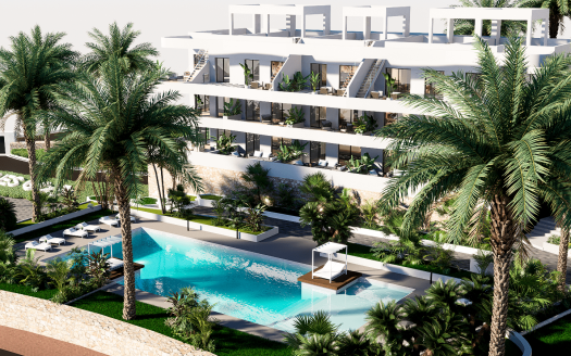 Nowy apartament przy polach golfowych z widokiem na morze i góry w pobliżu Benidorm