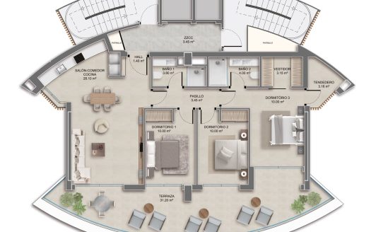 Mieszkanie z trzema sypialniami w nowoczesnym apartamentowcu tuż przy plaży, Calpe