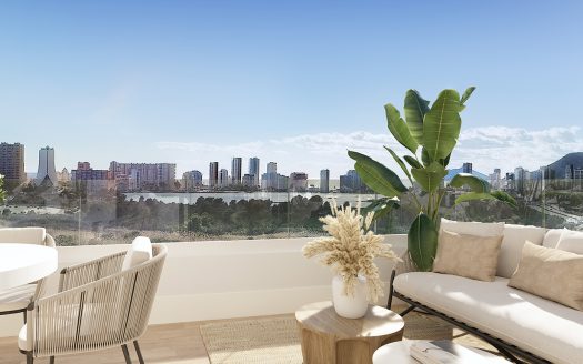 Nowy apartament z widokiem na lagunę, blisko plaży w Calpe