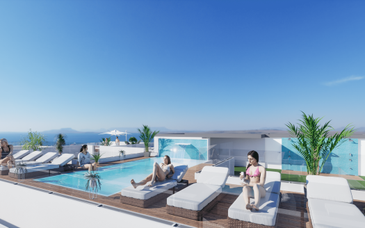 Nowy apartament z 3 sypialniami z basenem na dachu tuż przy plaży Los Locos w Torrevieja