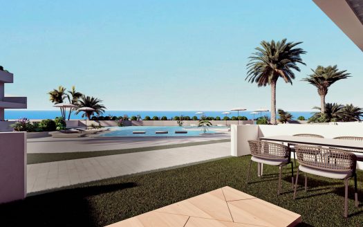 Bungalow górny z solarium z 3 sypialniami z widokiem na morze w pobliżu Benidormu