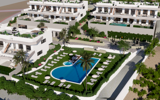 Bungalow na górnym piętrze z solarium i widokiem na morze – Finestrat