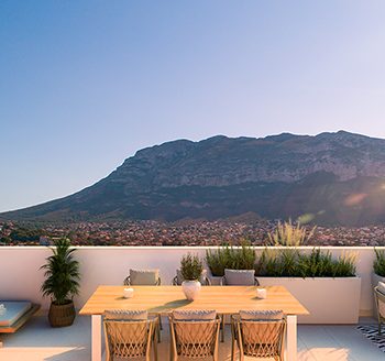 Nowy Penthouse z prywatnym solarium w centrum urokliwej Denii z widokiem na górę Montgo