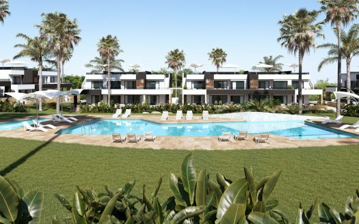 Parterowy bungalow z ogrodem – 2 sypialnie, basen, meble+AGD w cenie – Ciudad Quesada