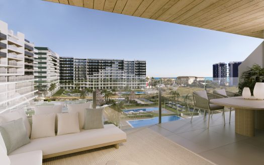 Nowe mieszkanie z 2 sypialniami, 2 łazienkami – 8 piętro – Punta Prima