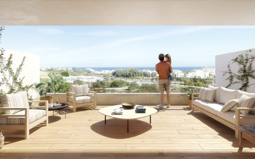 Penthouse w Esteponie z panoramicznym widokiem na morze